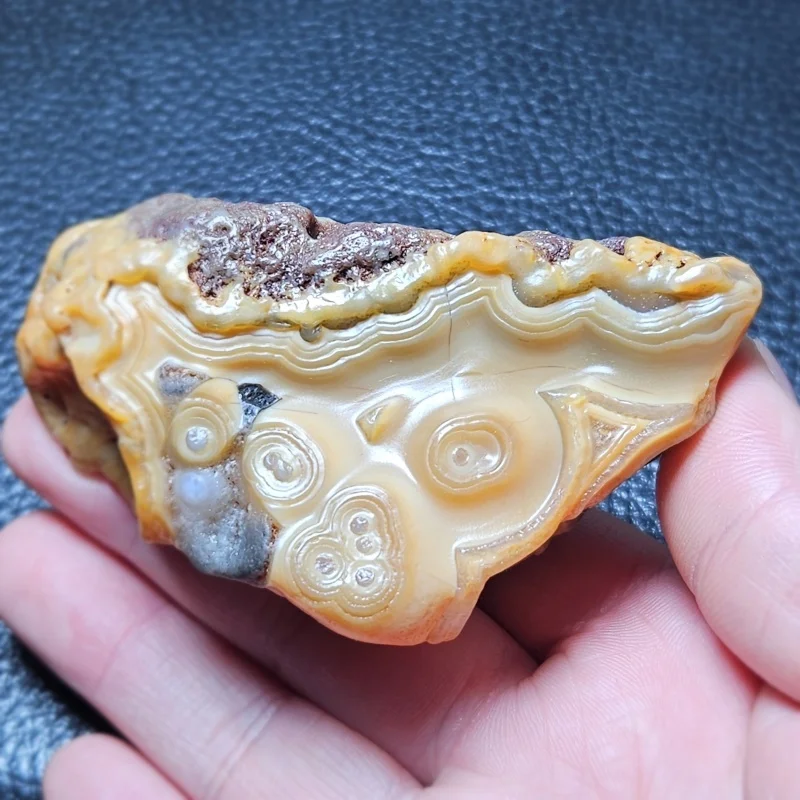 

Natural Gobi Agate Raw Stone Rare Eye Pattern Yellow Crystal Mineral Specimen Healing Feng Shui Home Decoration