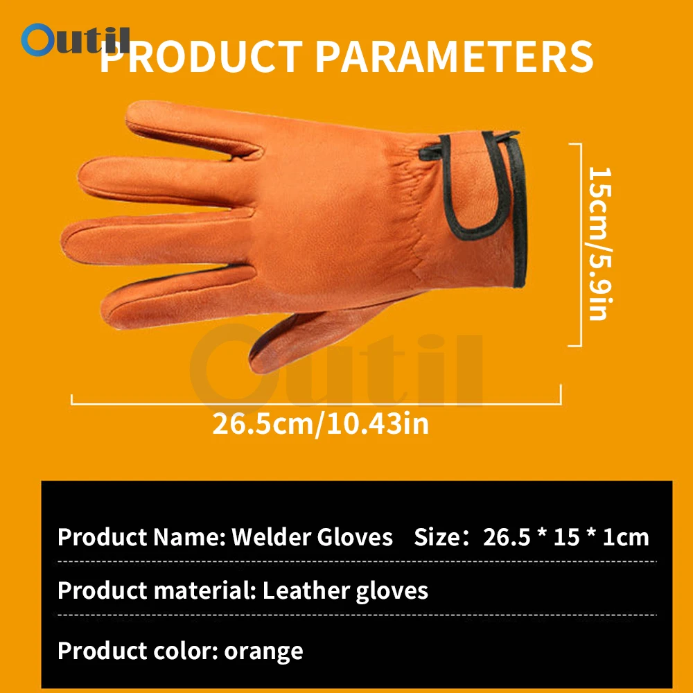 Men Work Gloves Soft Cowhide Driver Hunting Driving Safety Mechanic Glove Farm Garden Welding Security Protection Glove