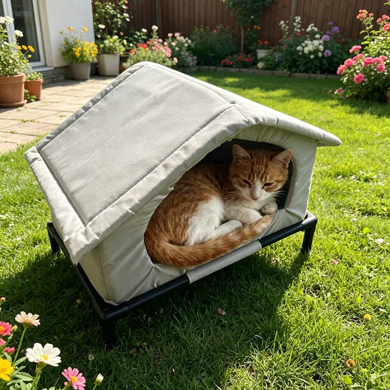 Waterproof Outdoor Stray Cat Dog House Winter Warm Foldable Washable Pet Cave Sleeping Bed For Small Dogs Puppy Outdoor Shelter - view 6