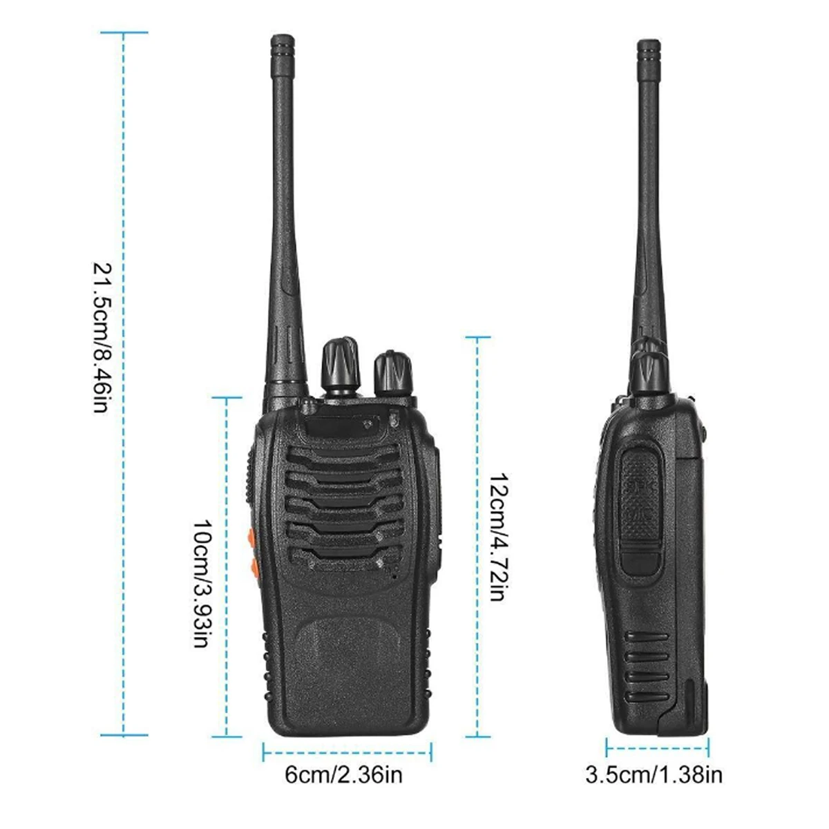 1PC/2PCS Baofeng 888S Walkie Talkie BF-888S 5W Ham Radio bidirezionale Set UHF 400-470MHz 16CH Walkie-Talkie ricetrasmettitore caricatore USB