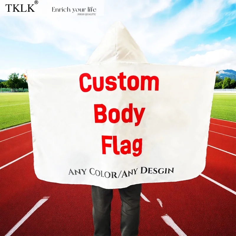 

1pc Custom Body Flag 90x150cm (3x5ft) - Durable Polyester Material Versatile Wear| Lightweight Cape, Perfect for Outdoor Use