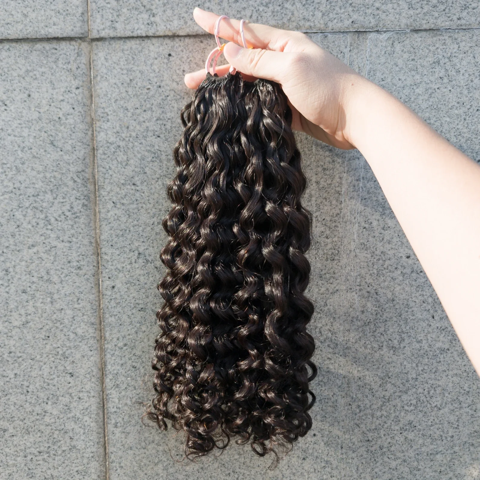 حزم شعر بشري كروشيه مجعدة مفصولة مسبقًا غير معالجة عذراء 100% وصلة إطالة شعر طبيعي 100 جرام/وحدة للنمط البوهيمي