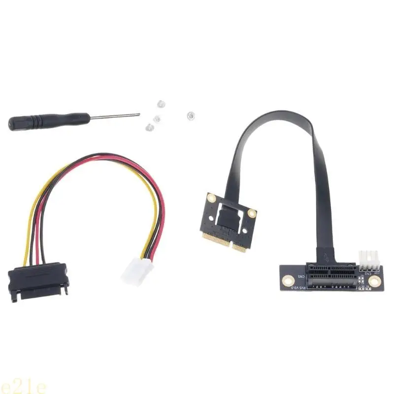

E21E Miniature PCIe до 1x 4x 8x 16x беспроводная сетевая карта звуковая карта Соединение Miniature PCIe к PCIe Extension Cable