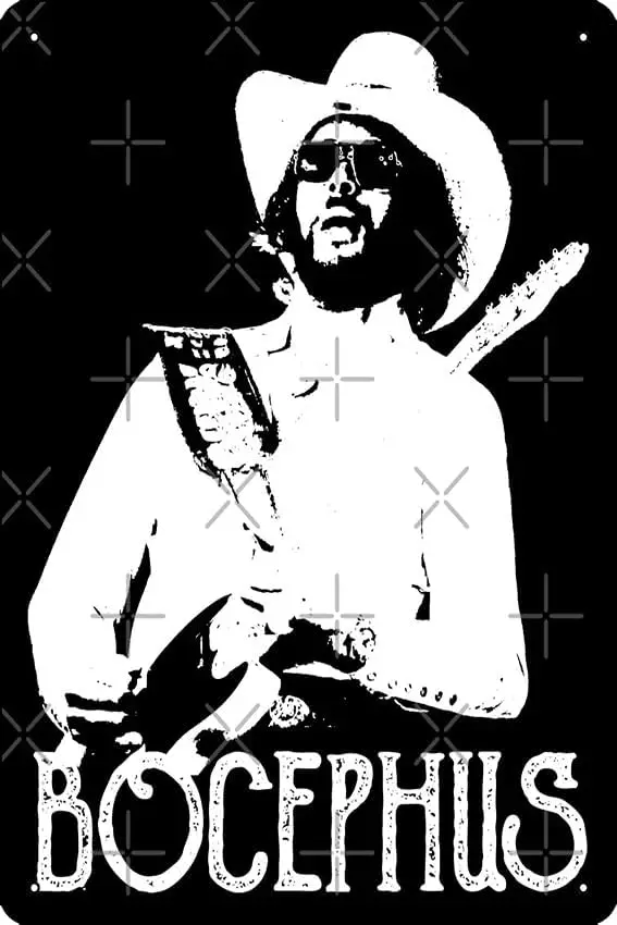 Bocephus - Hank Williams Jr - White Stencil Poster Metal Tin Sign 12 X 8 Inch Funny Man Cave Home Office Bar Decor