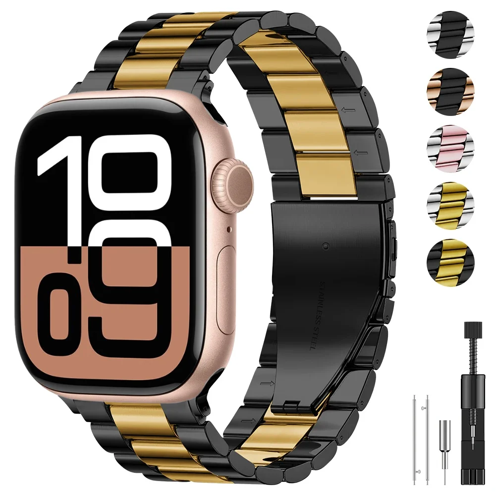 

Metal Strap For Apple Watch Ultra/2 10 42mm 46mm 9 8 7 45mm 44mm 42mm 41mm 40mm Stainless steel bracelet band iWatch 6 5 4 3 SE