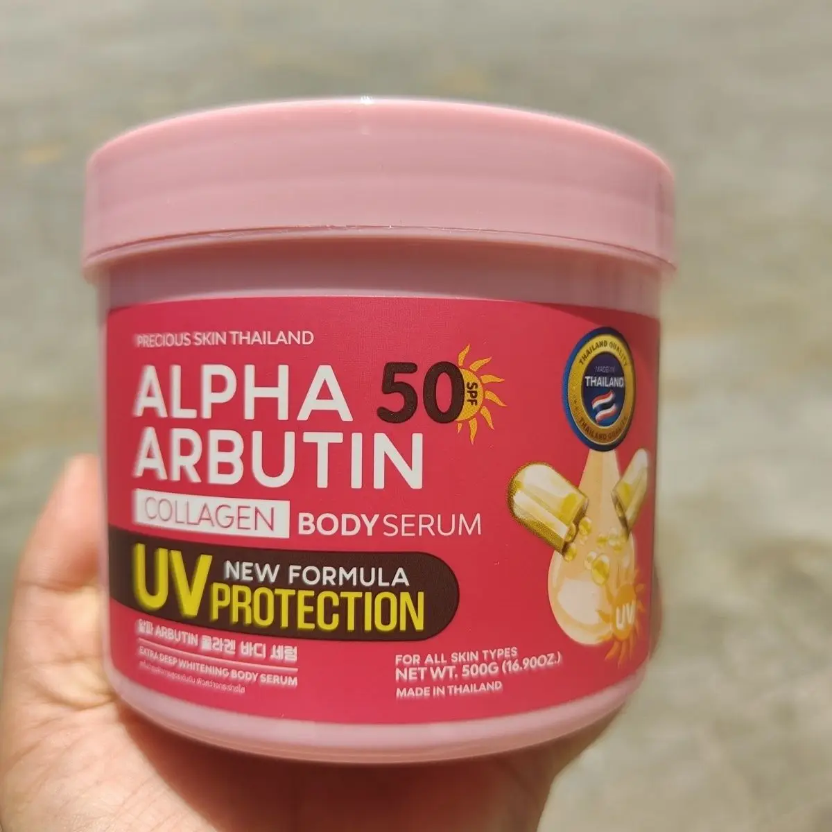 500g Thailand Alpha Arbutin Body Milk Brightening Cream Natural Glow Skin Lightening​