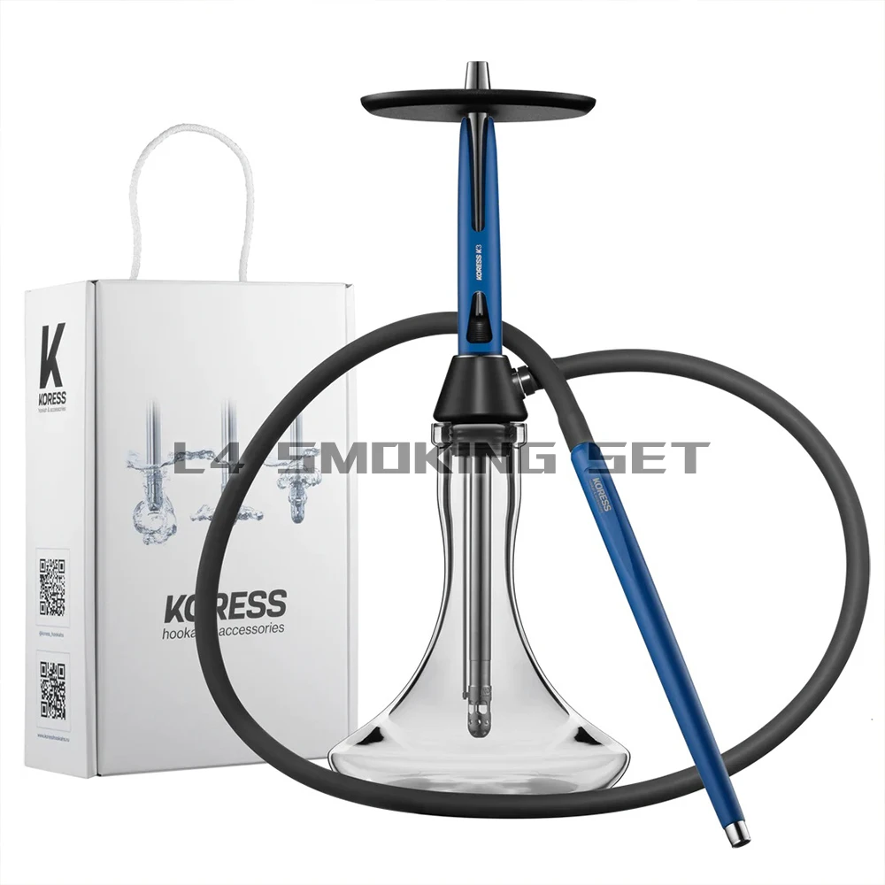 

Complete set of water pipe, Russian Koress K3 single tube pot, stainless steel, Arabian shisha hookah.