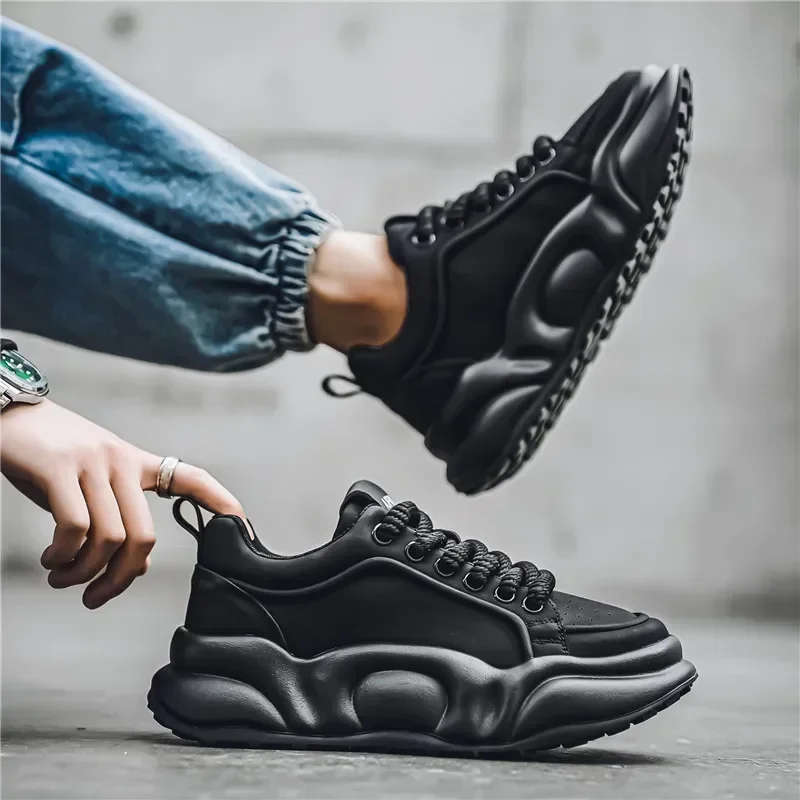 

Осень 2024, новый нишевый дизайн, простые повседневные спортивные туфли для интернет-знаменитостей, универсальные модные туфли для папы на толстой подошве