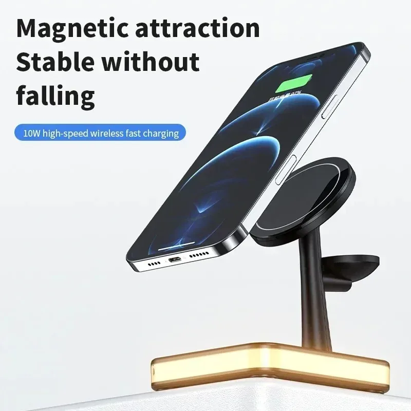 Exclusive For iPhone 12 13 Series 15W Fast Charging 2 in 1 Magnetic Wireless Charging Station With QC3.0 Adapter For Apple Watch