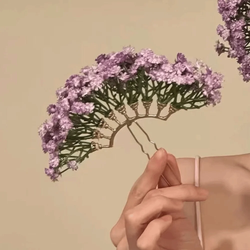 

Sweet Starry Sky Flower Hiar Stick Bohemian Simulation Flower Chinese Style Side Clip Fairy Hair Fork Thai Hairpin Daily