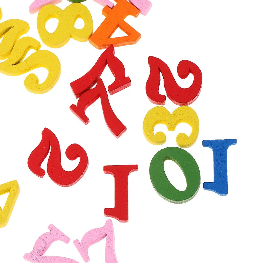 100 Pieces Wooden Numbers for Children Kids Math Learning Educational Toys