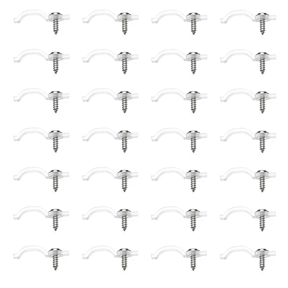 

100pcs LED Light Strip Clips Durable Plastic Iron Material Outdoor Cable Fixing Buckle String Lights Accessories LED Lighting