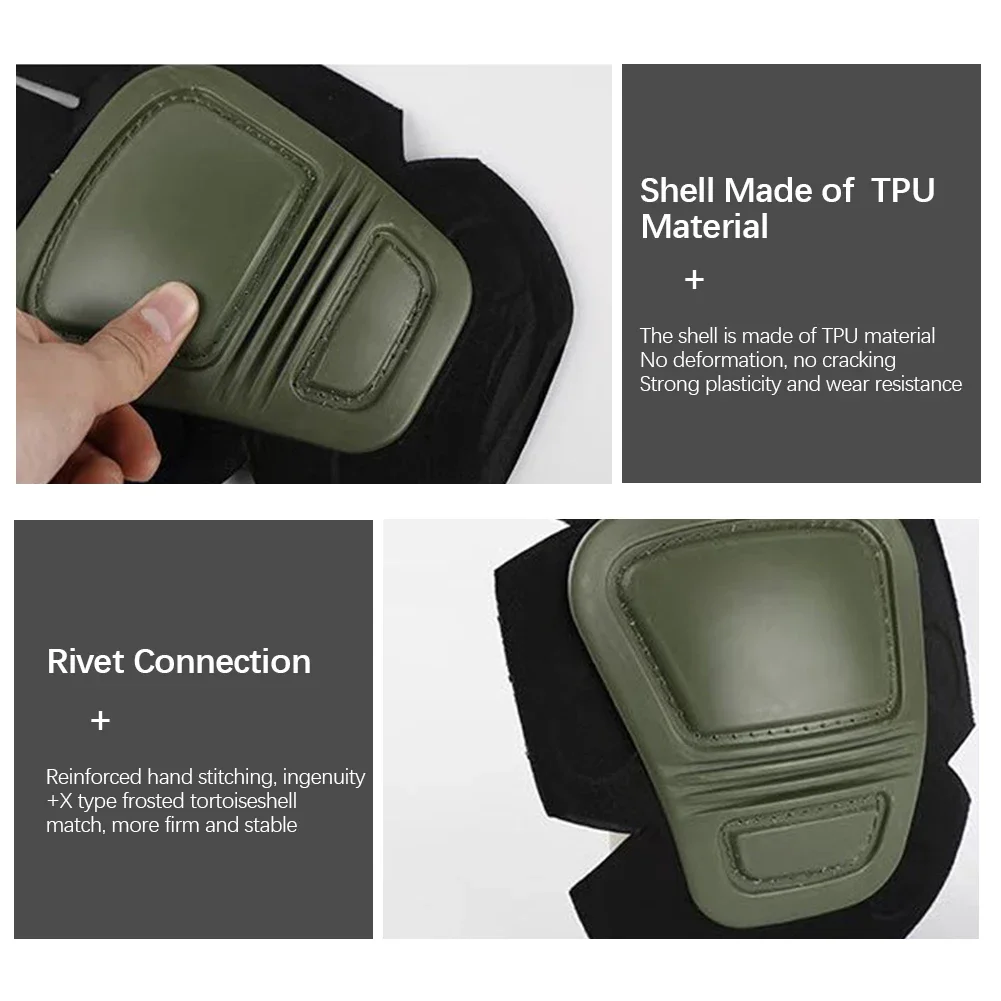 1Pair Tactical Frog Suit Knee Pads & Elbow Support Tactical Knee Protector Paintball Airsoft Kneepad Interpolated Knee Protector