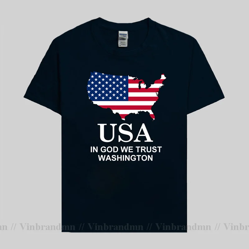 United States of America US Washington T shirt USA in God We Trust T-shirts Trend Clothes Sweatshirt National Map Team Tops Tees