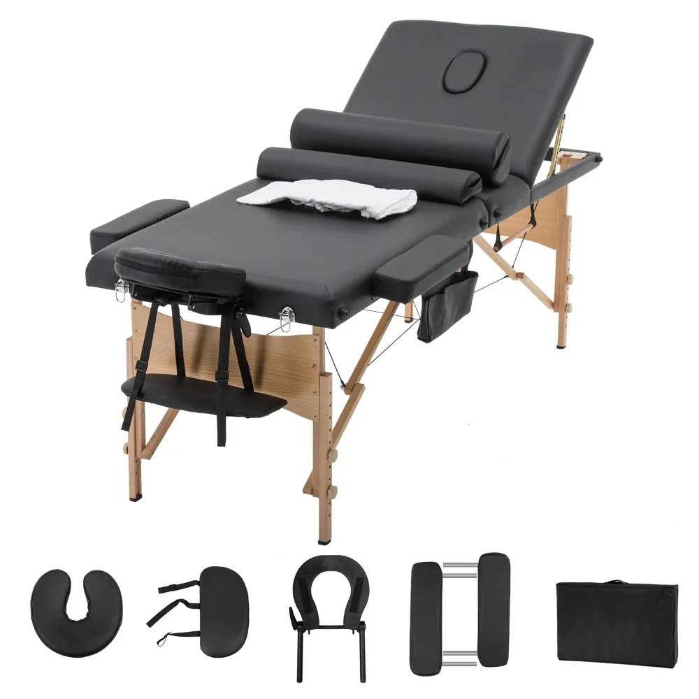 2024 New Portable Massage Table Spa Bed, Adjustable Height Salon Bed Portable Facial Table with Carrying Travel Case