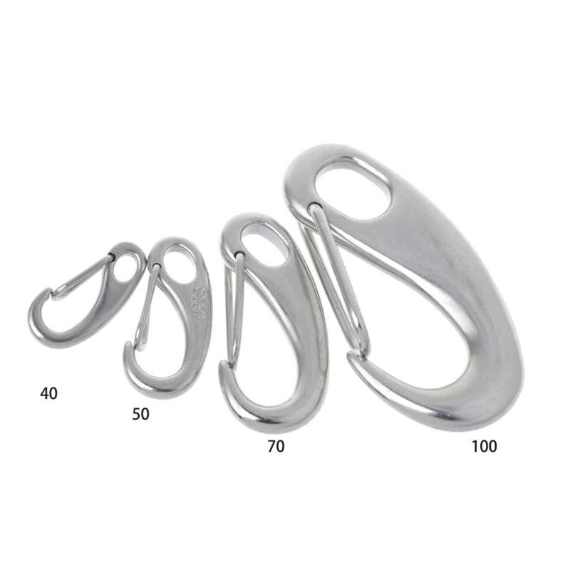 Móc khóa Carabiner, Móc khóa hình quả trứng, Tất cả trong một bằng thép không gỉ để đi bộ đường dài và cắm trại, Đai móc khóa