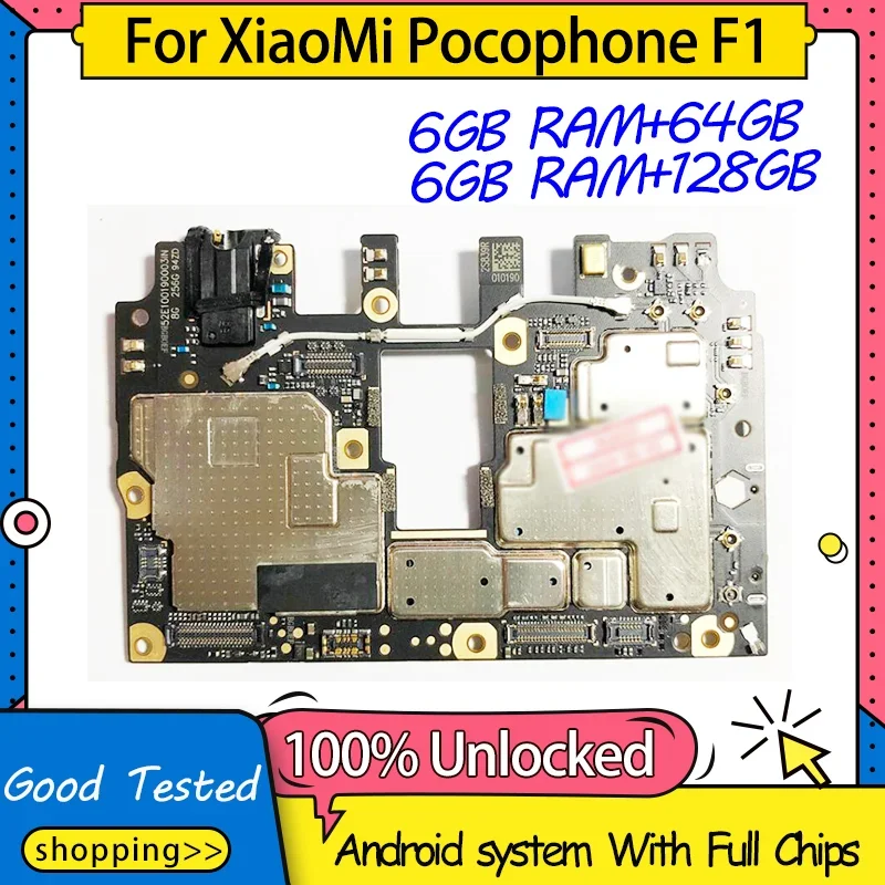 128G Global Version For Xiaomi Pocophone Poco F1 Motherboard 128GB