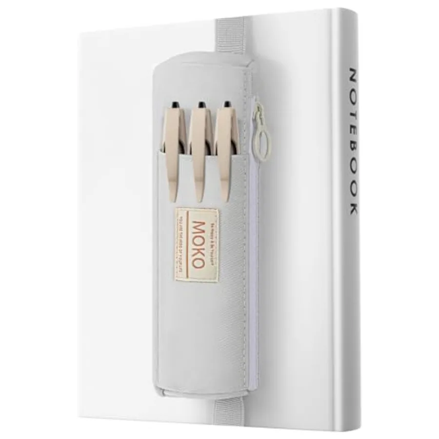 

Pen Holder for Notebook, Pencil Pouch with Adjustable Elastic Band, Slim Portable Zipper Pen Pouch Holder for Planners, Journal