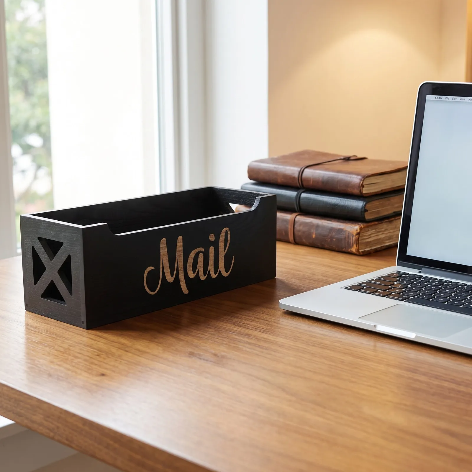 Mail Organizer Holder Desktop Office Storage Box Halloween Christmas New Year Desk Mail Holder Desk Mail Organizer Black