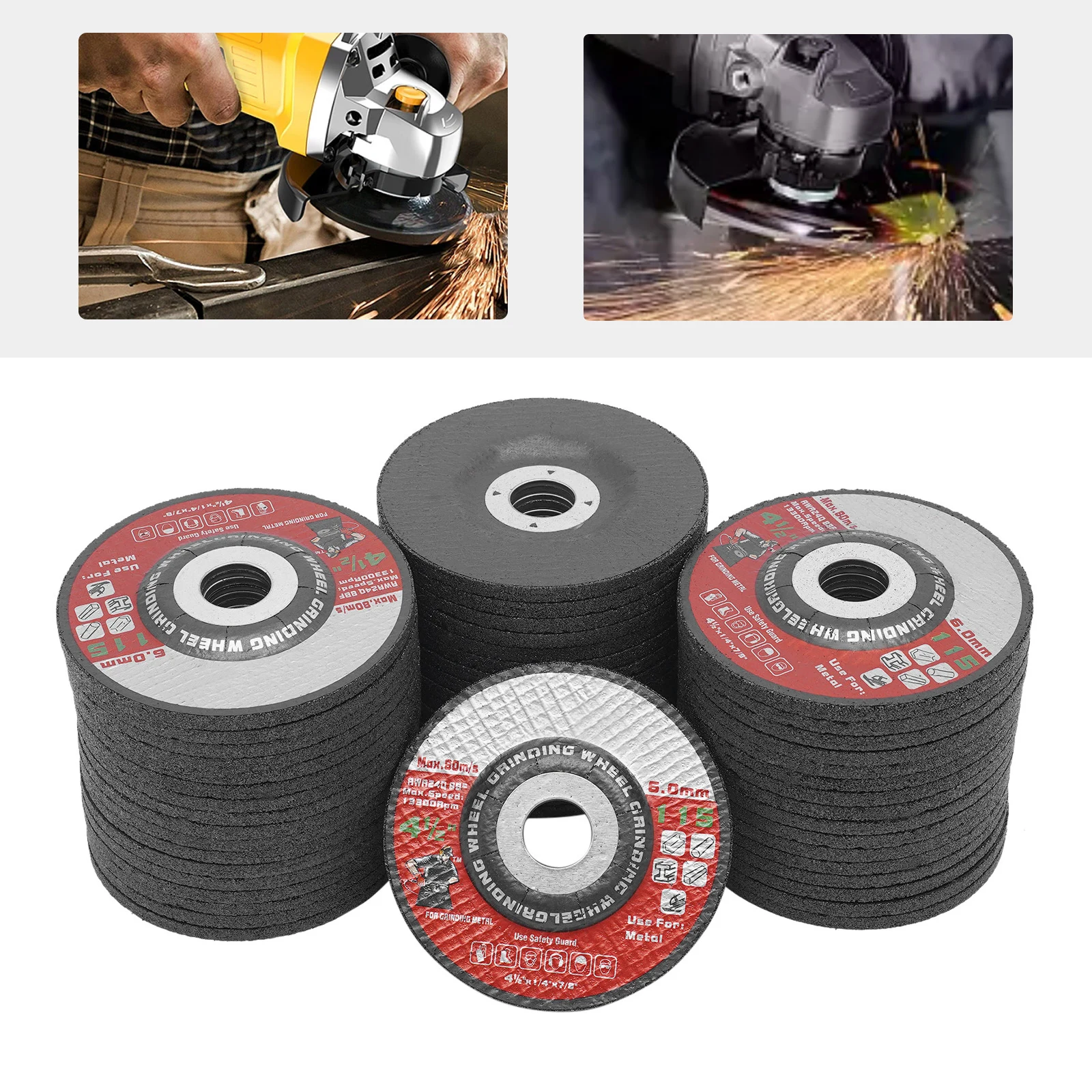50 PZ Mole Metallo Acciaio 4.5 Disco Smerigliatrice angolare 11,5 cm Mole per Saldatura Cuciture Sbavatura Rimozione Ruggine