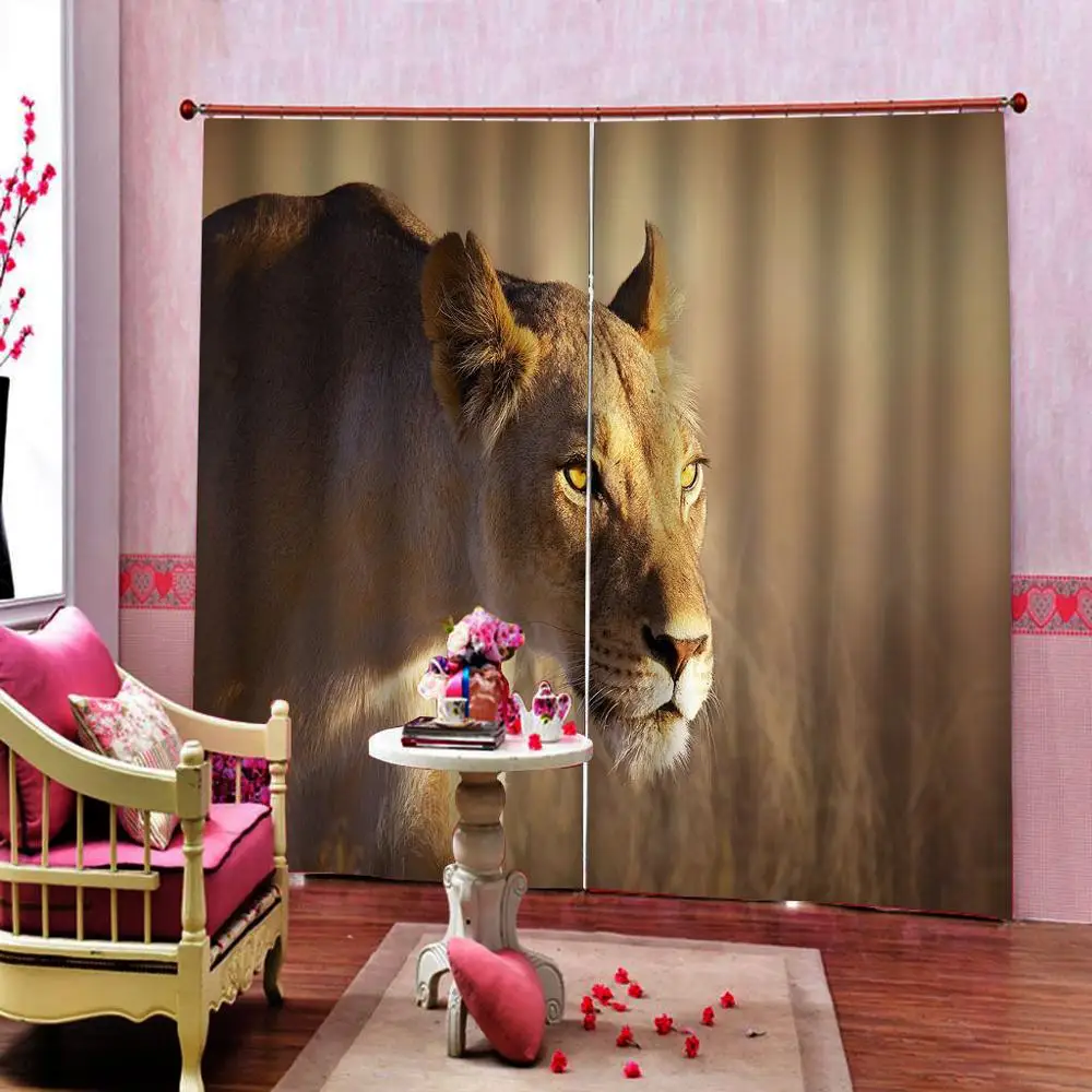 animal curtains European 3D Curtains angel design Curtains For Living Room Bedroom blackout curtain