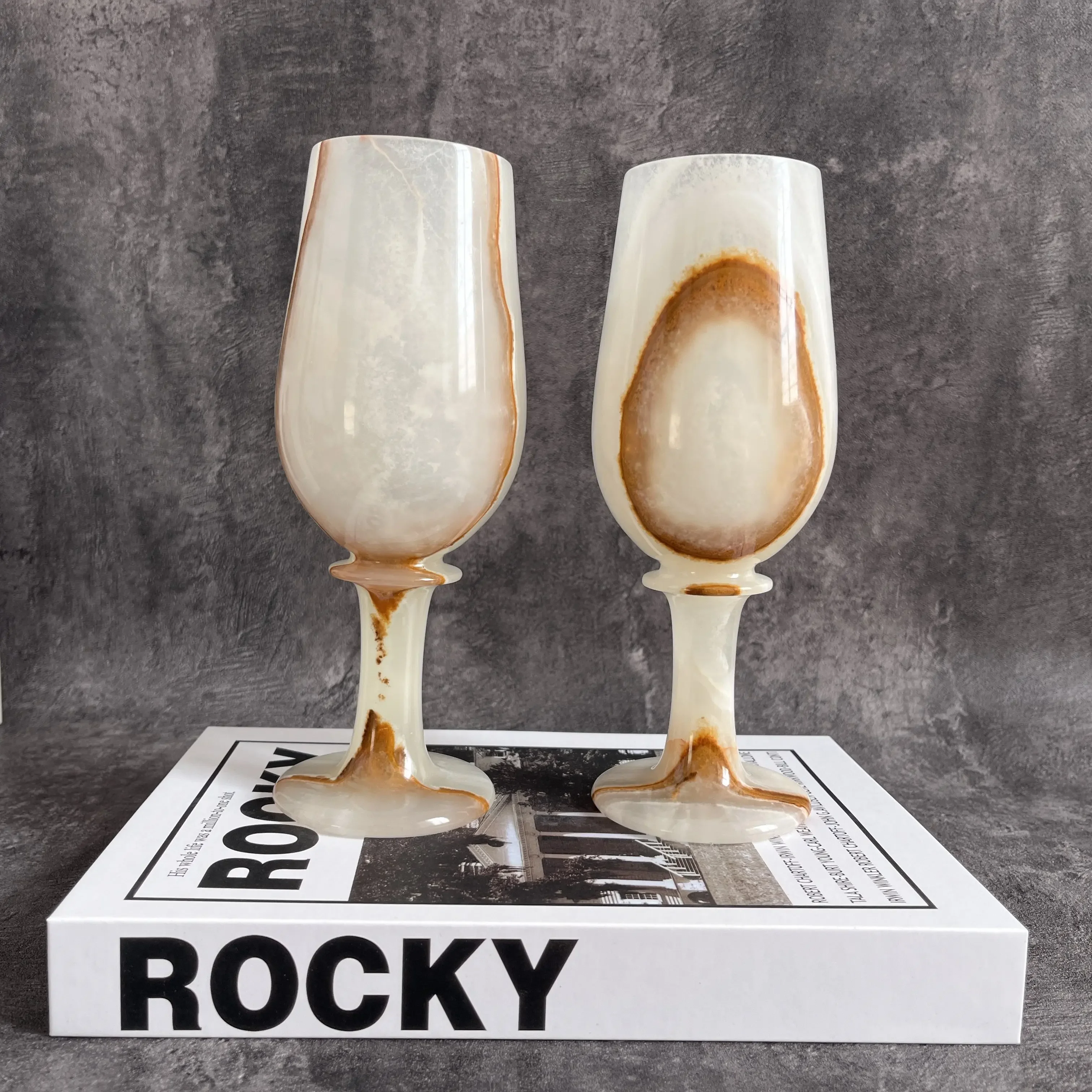 New Chinese retro jade champagne cup ornaments living room high-end flower arrangement home accessories model house decoration