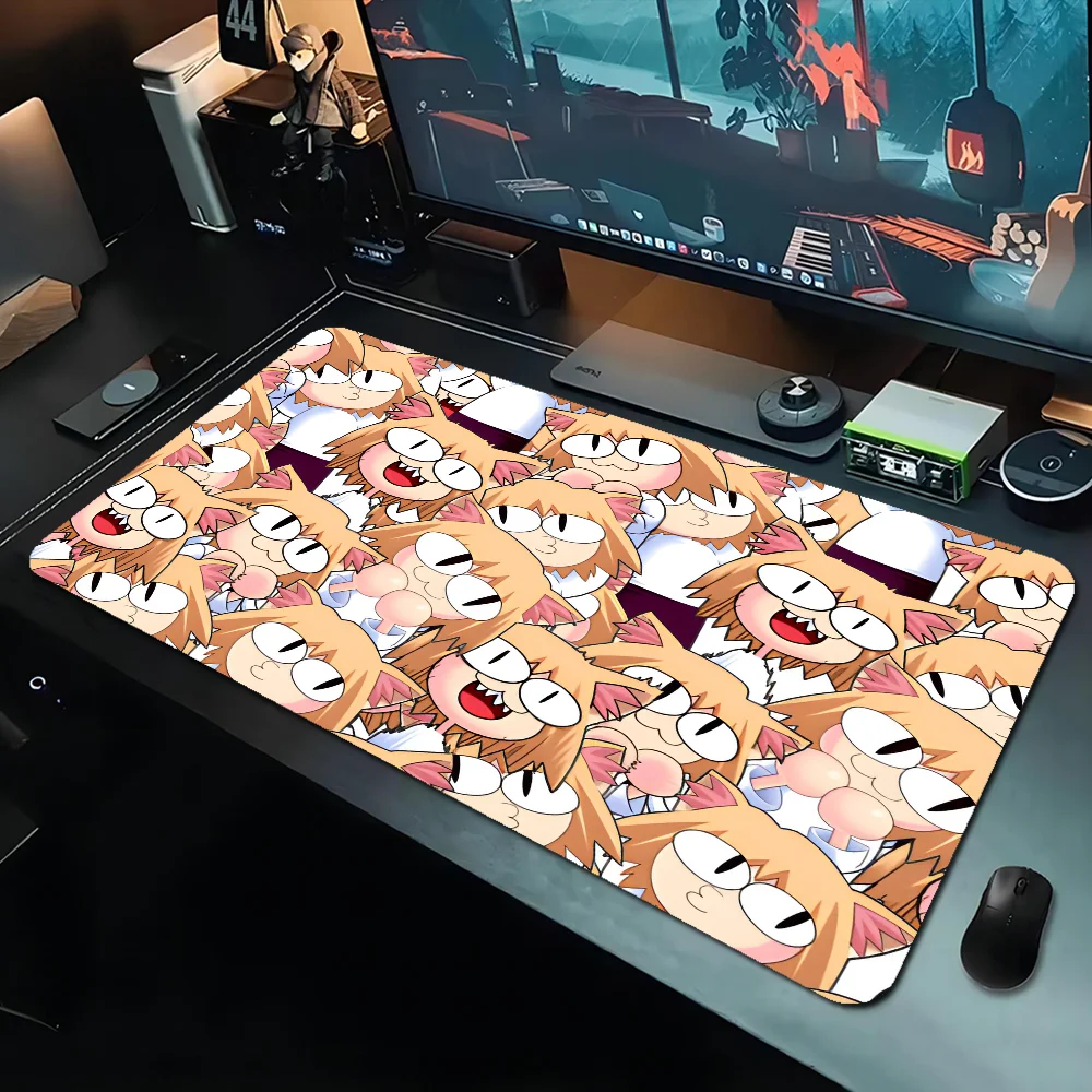 Imagem -01 - Grande Pescoço-arco Anime Mouse Pad Laptop Gaming Mice Tamanho Mousepad para Bloqueio de Borda Grande Teclado Estocado grande pescoco arco anime mouse pad laptop gaming mice tamanho mousepad para bloqueio de borda grande teclado estocado 01