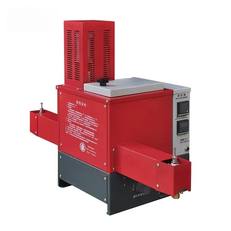 Double Head Hot Melt Gluing Machine Air Pump Type Semi-Automatic Chassis Gluing for Fore Leather