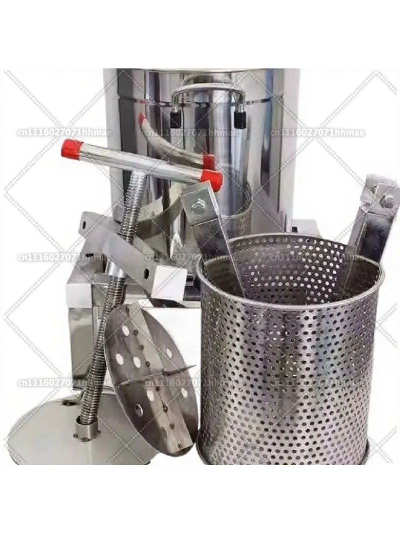 Stainless Steel Manual Honey Press, Multi-Function Fruit Juicer for Grape Apple, Detachable & Easy Clean