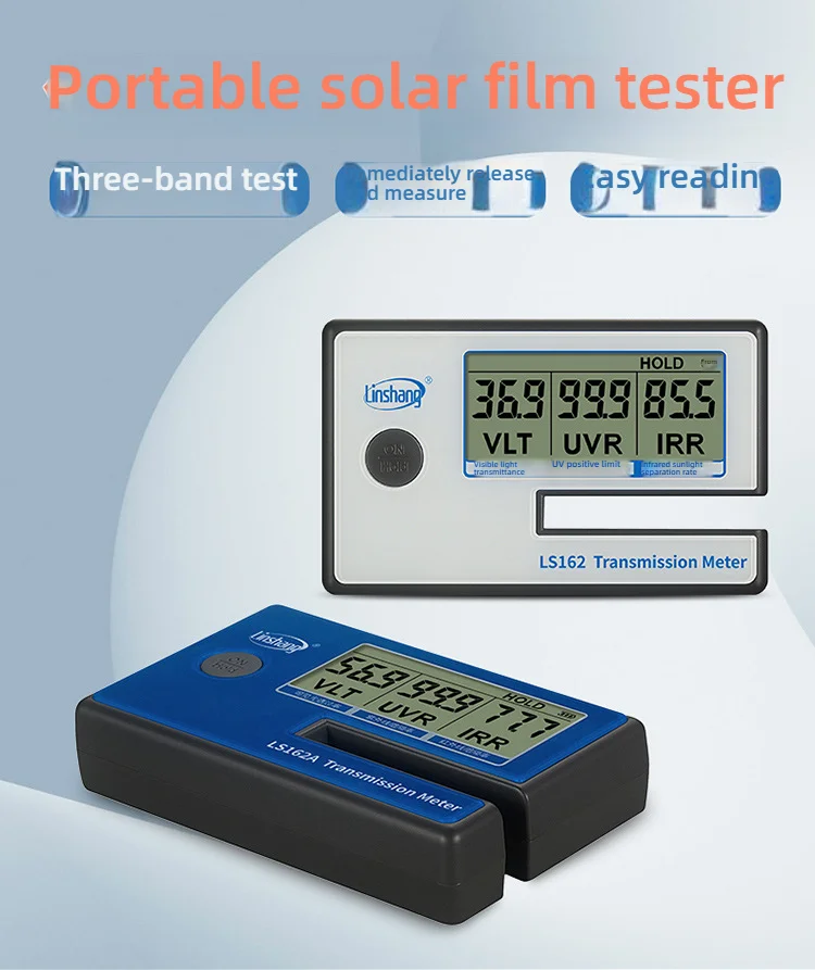 Tint Meter Solar Film Tester LS162A UV 365nm and IR 1400nm VLT Simple Operation