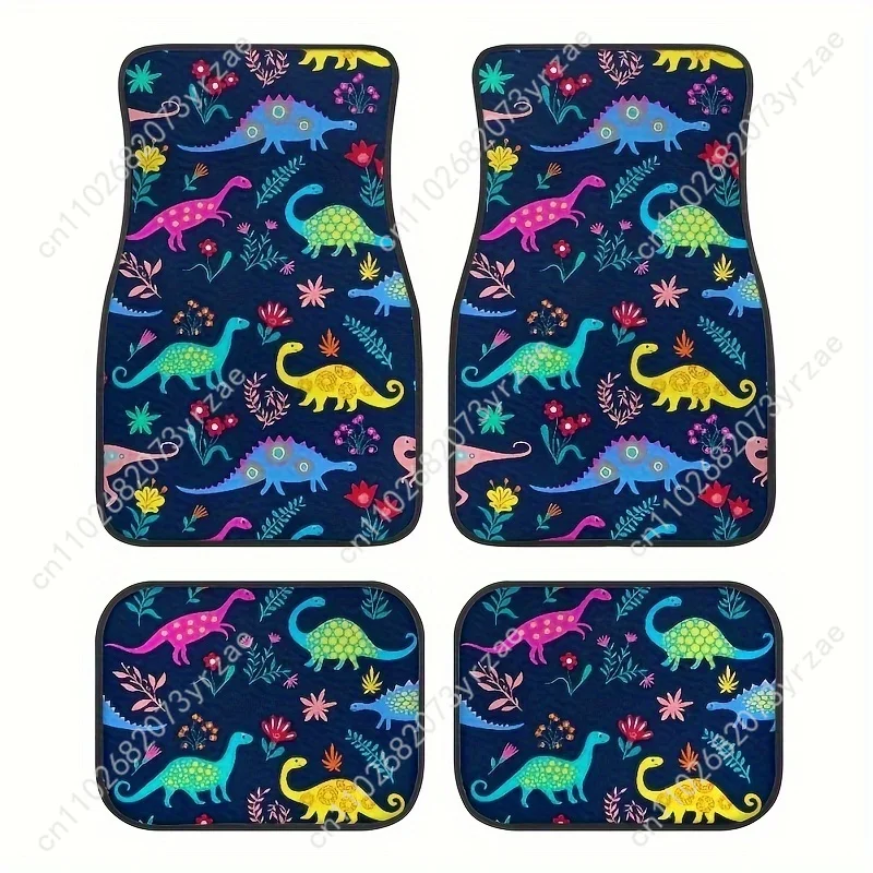 

Creative Dinosaur 4pcs Universal Car Floor Mats All-Season Fashionable Auto Interio Absorbent Non-Slip Washable Car Floor Mats