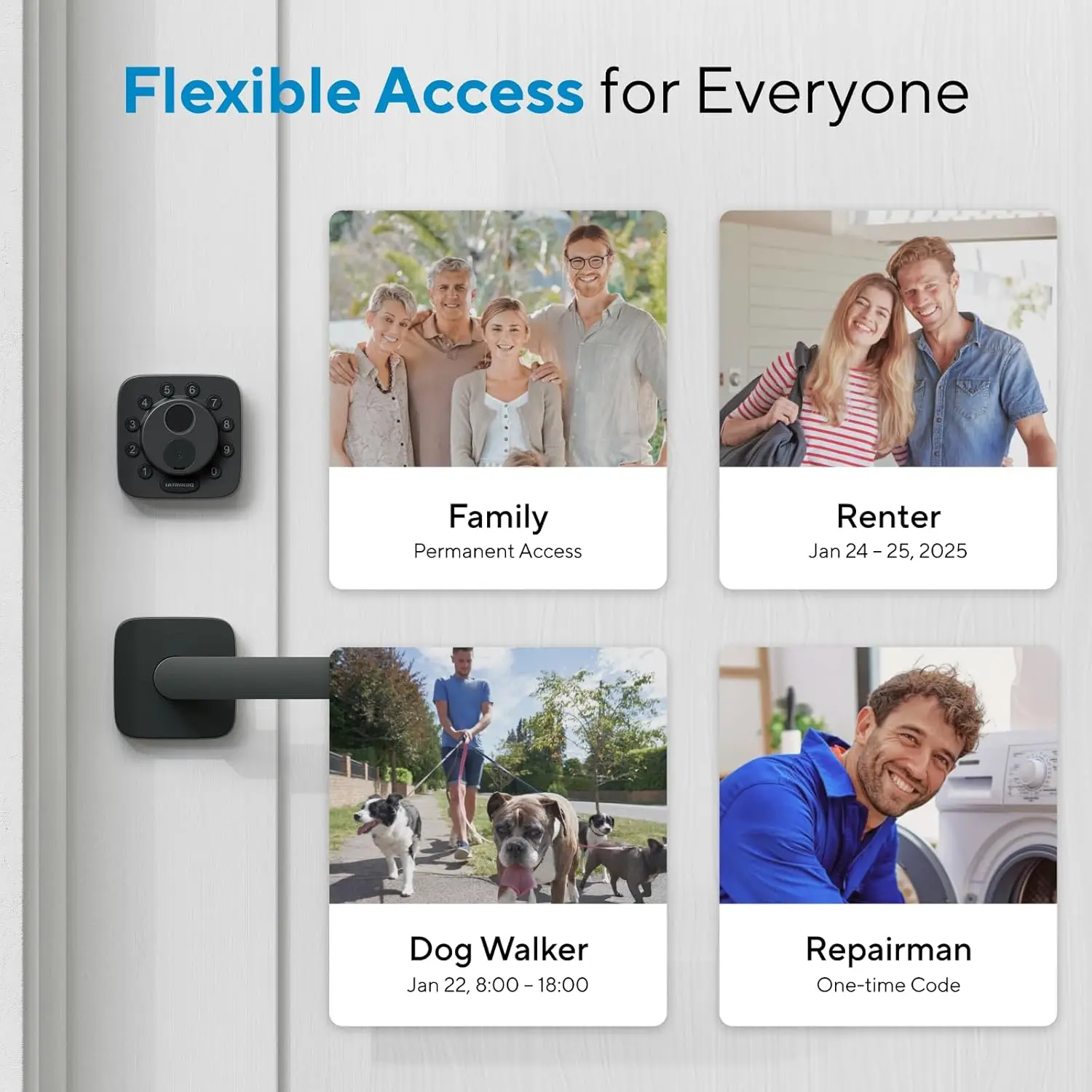 Smart Deadbolt Lock with Fingerprint, Keypad & App Control, Wi-Fi Enabled, Works with Voice Assistants, 18-Month Battery