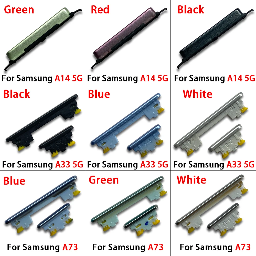 50Pcs,  New For Samsung A22 A32 A52 A72 A13 A23 A33 A53 A73 A14 A24 A34 A54 4G 5G Power Button Volume Side Button Key