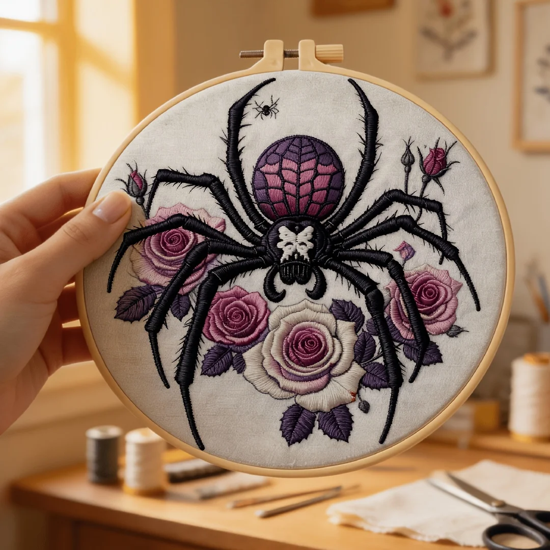 Beginner Friendly DIY Embroidery Kit Complete Stitching Supplies with Embroidery Hoop Color Thread Needles Handcraft Project