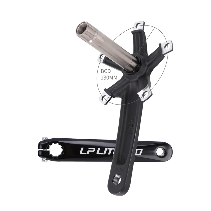 LP Litepro Folding Bicycle Hollow Integrated Crank Aluminum Alloy 170mm Crank Arm MTB Bike BCD130 Crankset