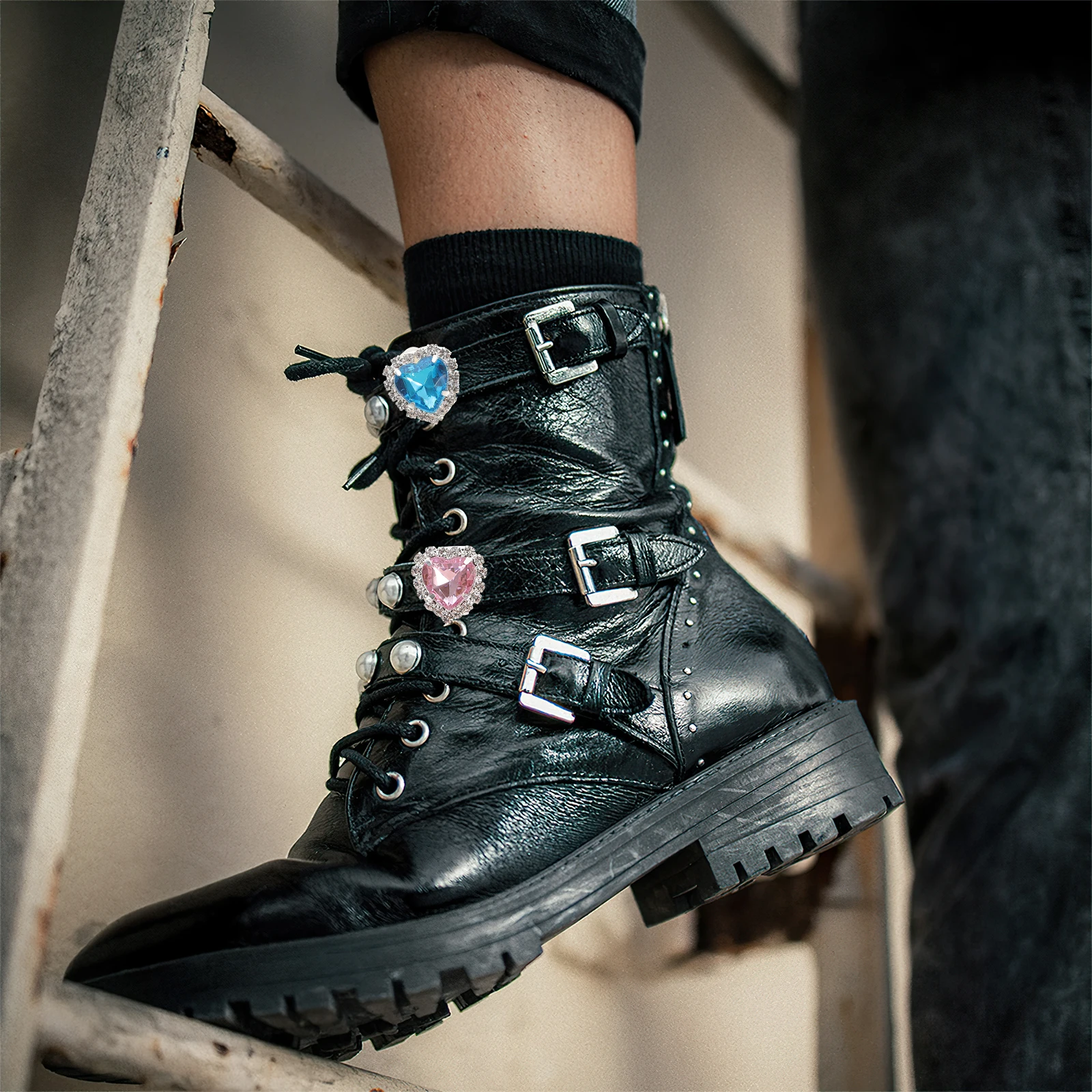 

12pcs Shoe Buckle Accessories Shoelace Clips Decorations Rhinestone Charms for Sneakers Blue Purple Pink White