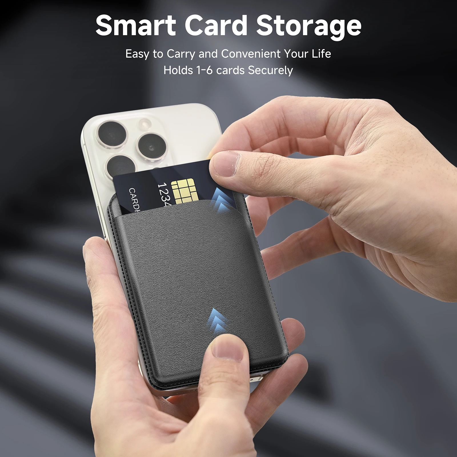 Support de téléphone magnétique GITFOS pour iPhone 17 16 15 14, support léger MagSafe pour cartes, porte-cartes magnétique en cuir
