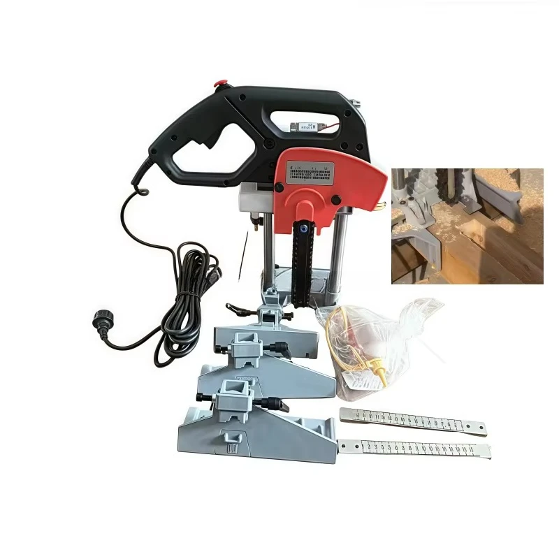 Portable Chisel Mortiser Machine Chain Mortising Machine Wood Mortising Square Hole Drill Grooving Machine for Wooden House