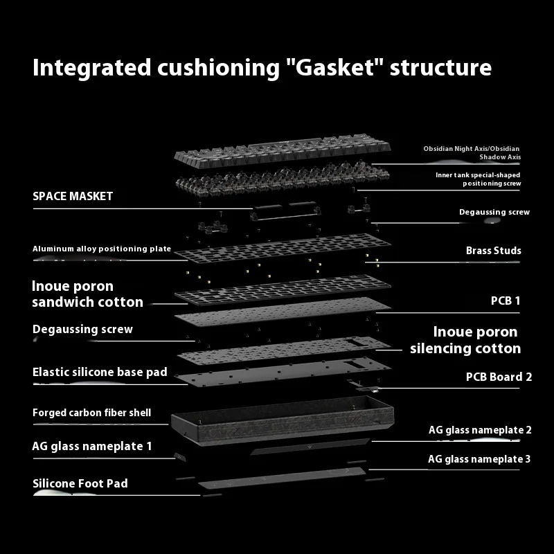 WLMOUSE Ying75 لوحة المفاتيح الميكانيكية المغناطيسية السلكية 8K RT0.005 مزورة الكربون CNC قذيفة طوقا لوحة مفاتيح الألعاب ألعاب الكمبيوتر الملحقات #5