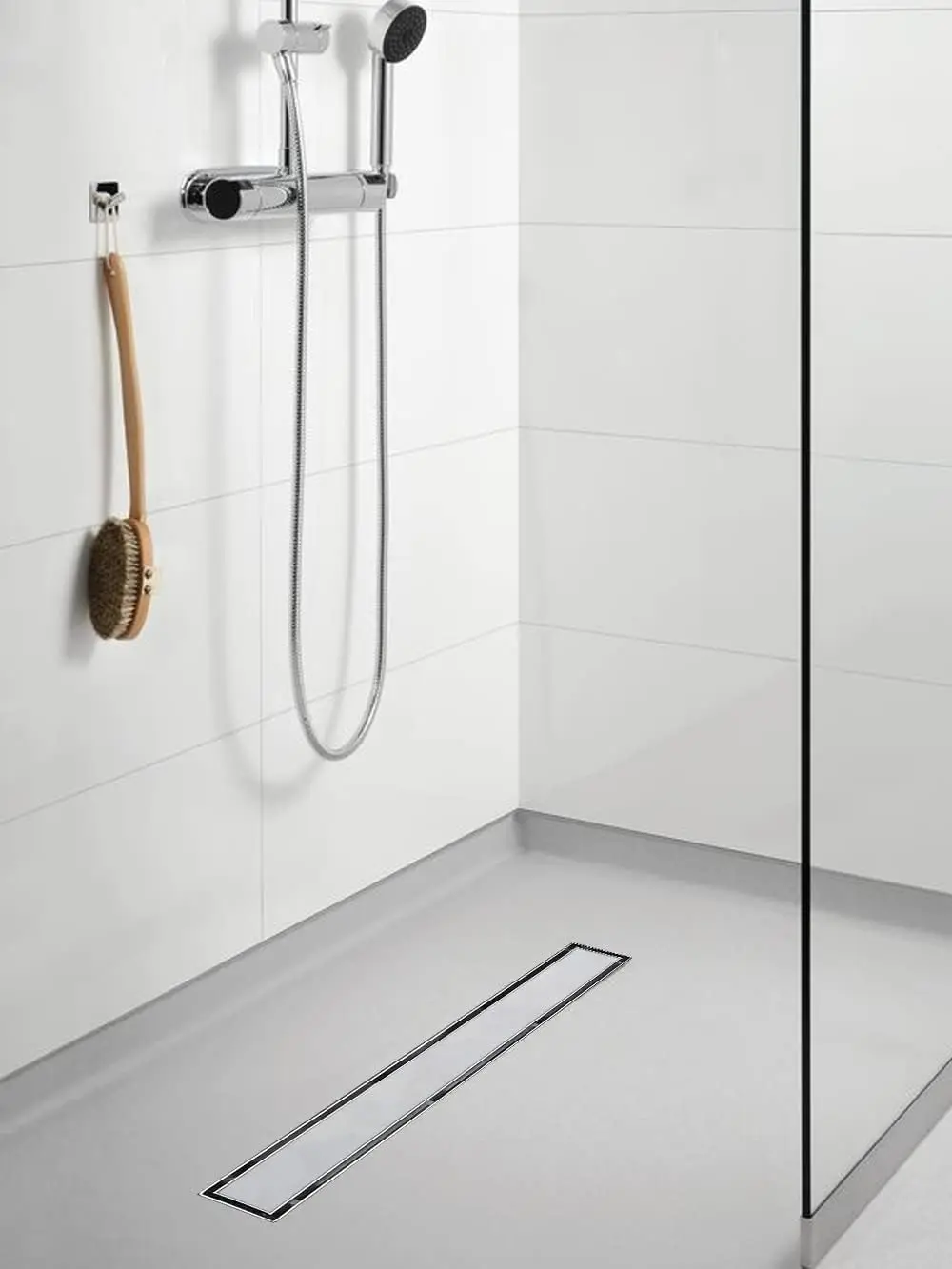 Brushed 304 Stainless Steel Linear Shower Drain-Eco-Friendly Easy-Clean Hotel Use 18