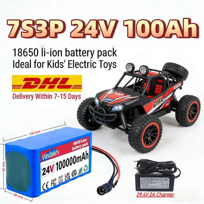

Powerful 7S3P 24V 100000mAh 18650 Li-ion Battery Pack for Electric Scooter High Performance Rechargeable Best Seller