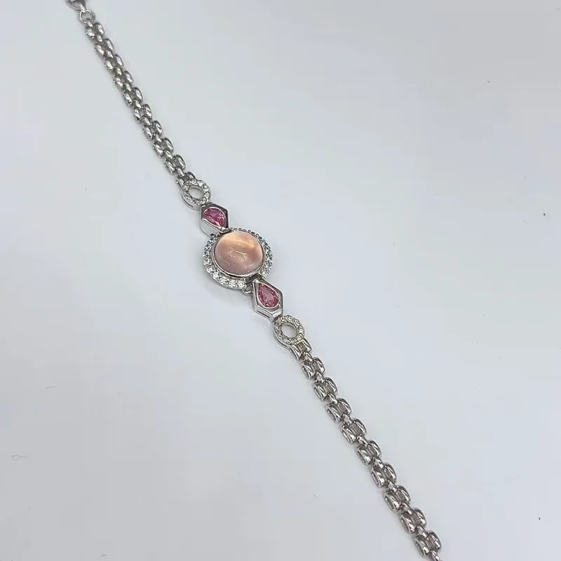 SACE GEMS New 925 Sterling Silver 10MM Natual Rose Quartz Gemstone Bracelrts for Women Engagement Cocktail Party Fine Jewelry