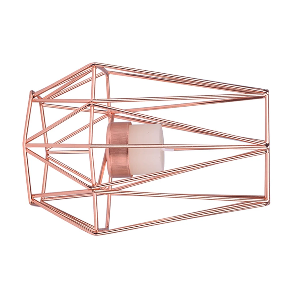 Gold Iron Candleholders Geometric Candlestick Metal Tealight Votive Candle Cup Home Decoration