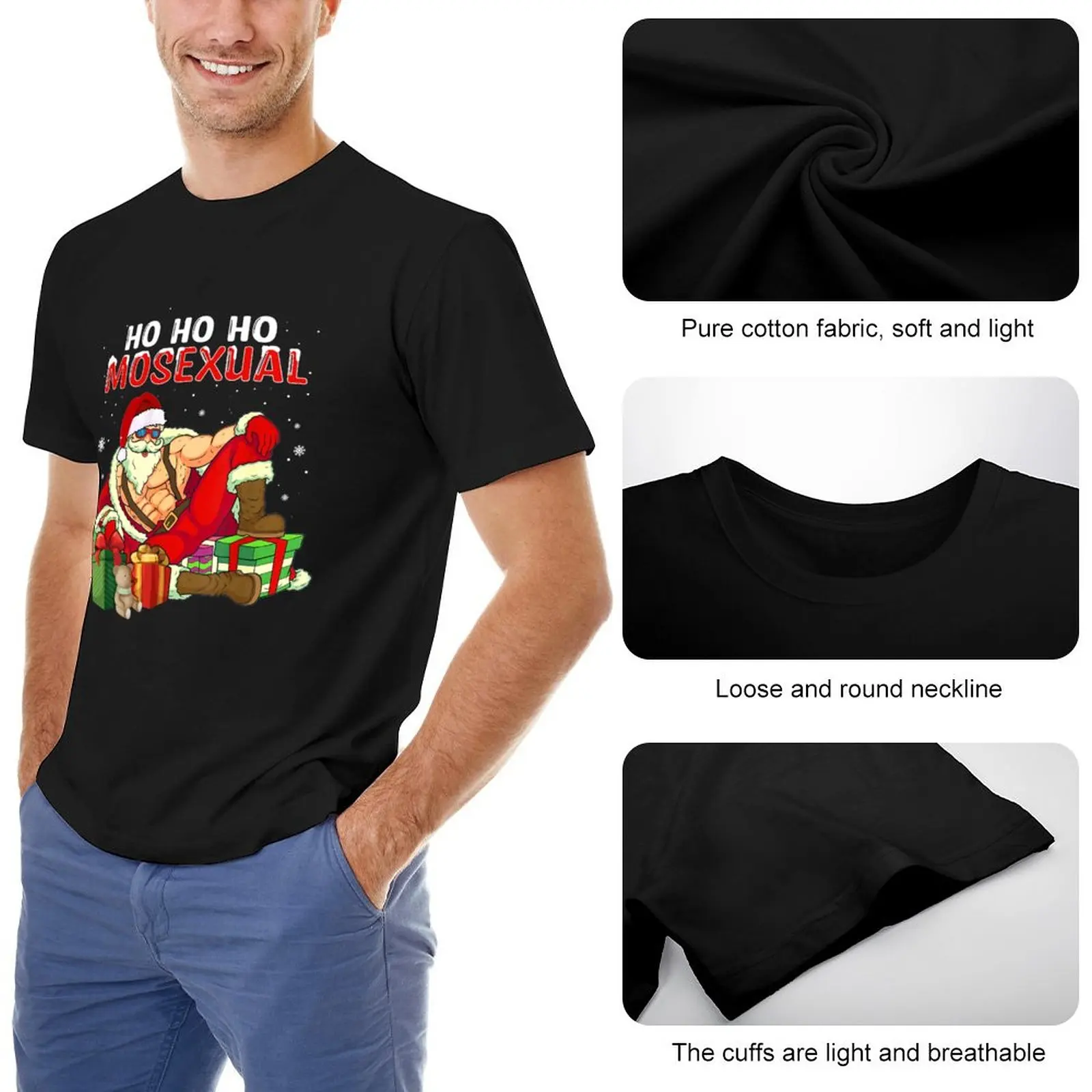 Ho Ho Ho Mosexual Gay Santa LGBT Funny Gay Pride Christmas T-Shirt custom t shirts summer top men t shirt