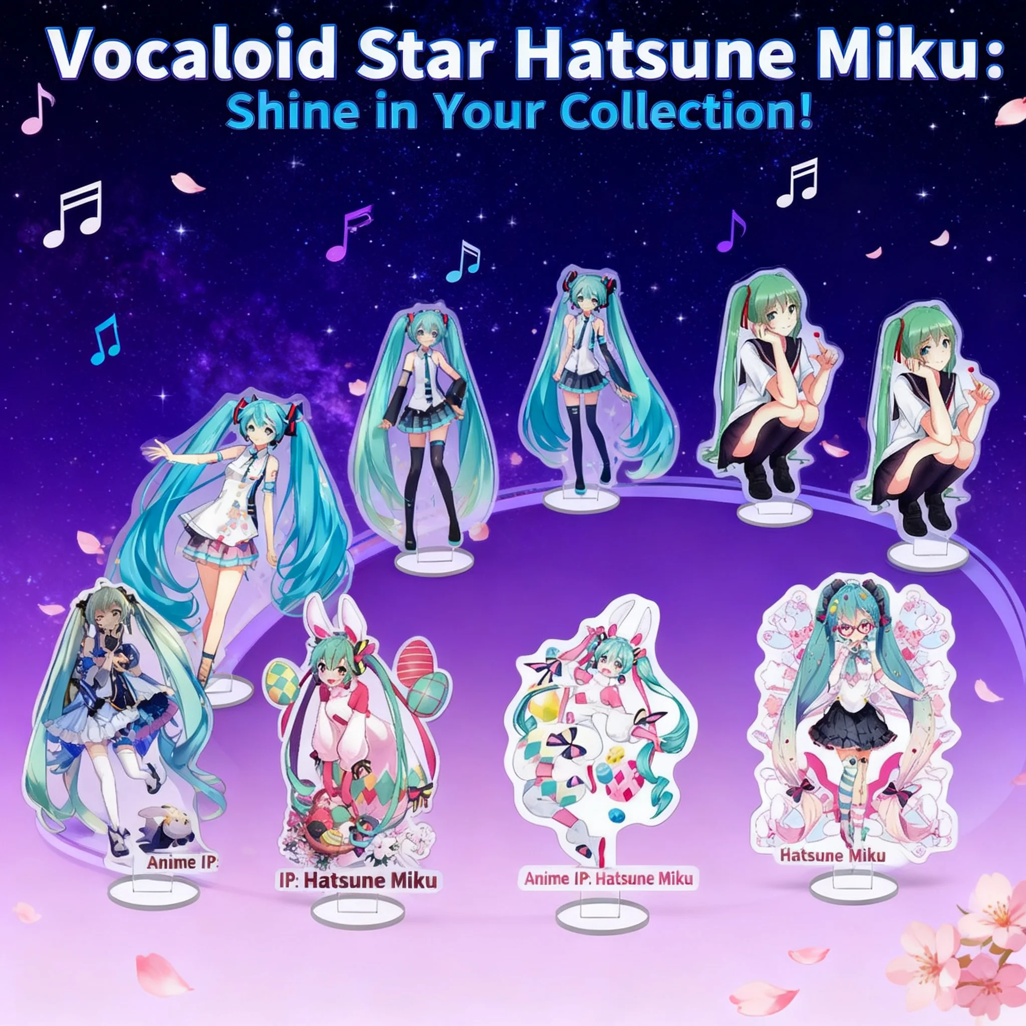 

Anime Acrylic Stand Double Sided Miku Hatsune Sakura Miku School Campus Figure Wholesale Otaku Merchandise Collectible Gift