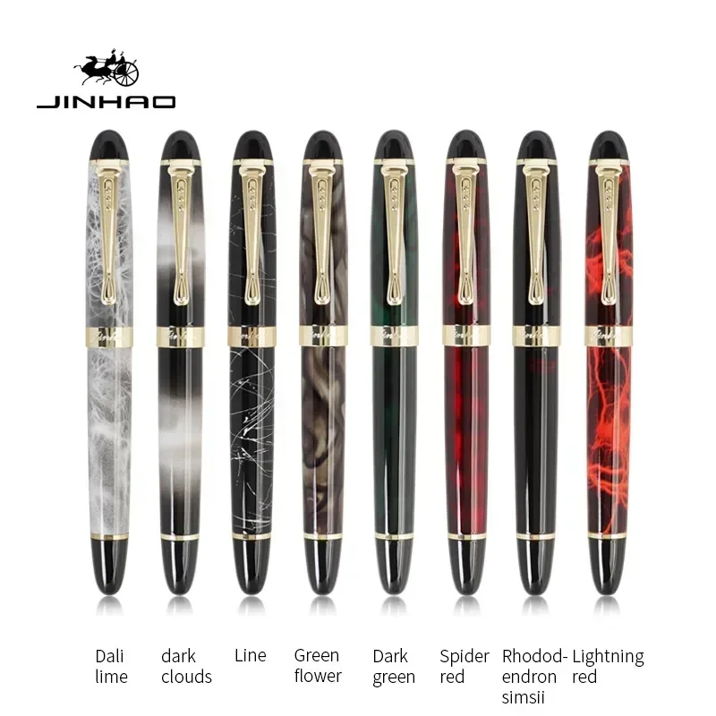 Jinhao X450 pena tinta 1.0mm miring/M jenis halus Iraurita Nib mewah elegan pena menulis perlengkapan alat tulis kantor sekolah