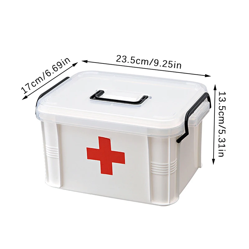 1PC Portable Plastic First Aid Kit Medicine Storage Box Household Double Layers Medicine Boxes Medical Kit Storage Organizer