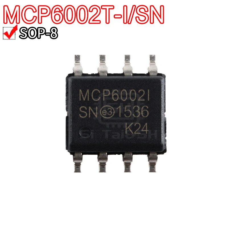 10PCS MCP6002T-I/SN MCP6002I Patch SOP-8 dual-channel operational amplifier