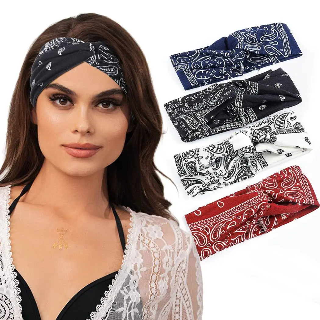 1pc Headband For Women Stretchy Wide Hair Band Knotted Headband For Yoga Running Sports Sweatband Women Girls Hair Accessories