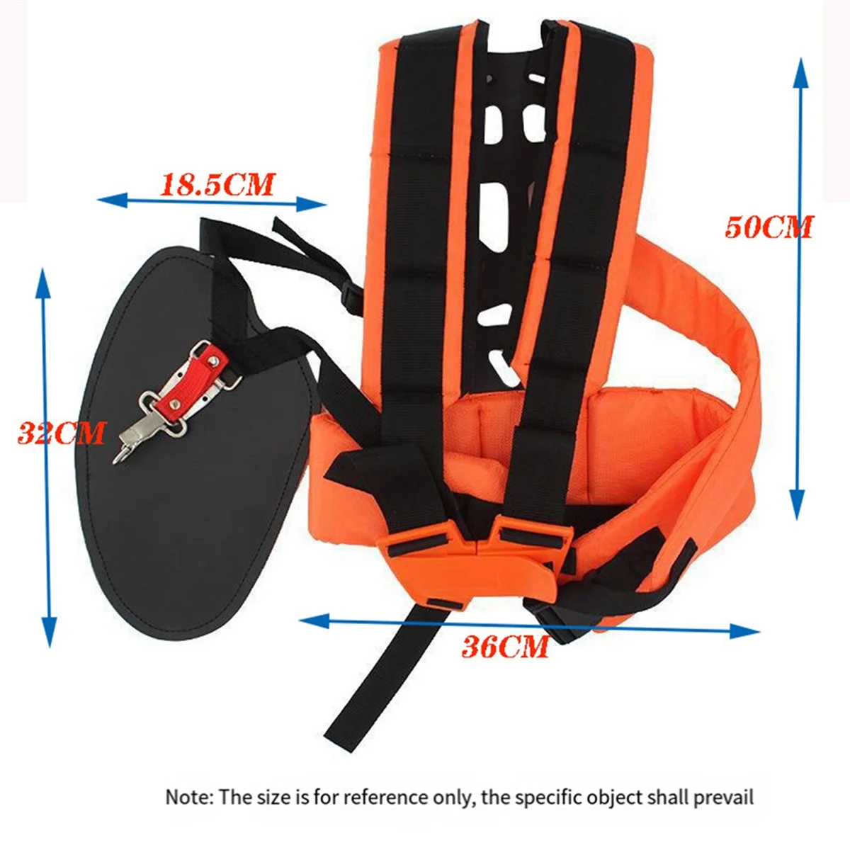 حزام كتف مبطن عالمي قابل للتعديل لآكل الأعشاب، حزام كتف مزدوج لتشذيب الأعشاب باللون البرتقالي